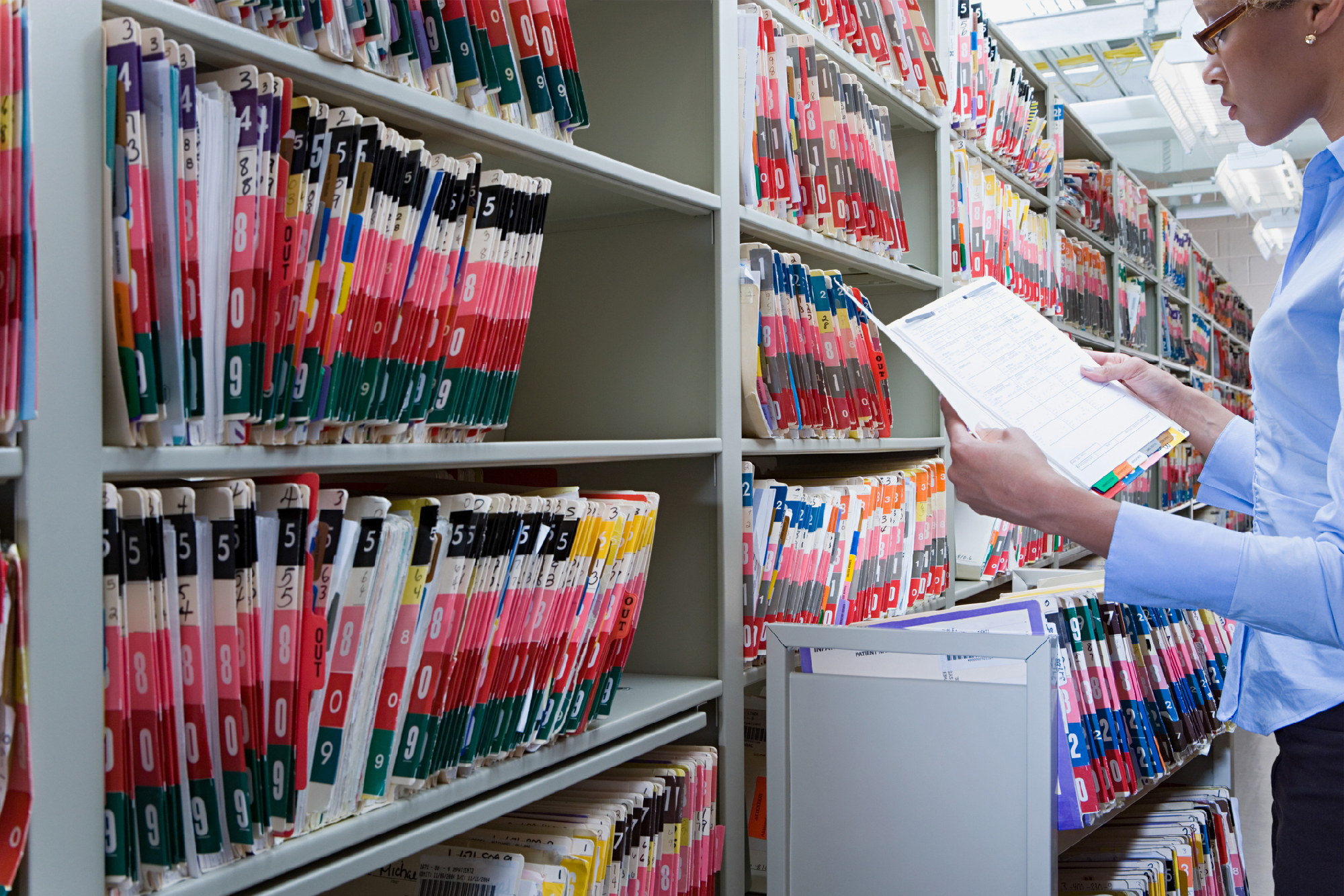 Hospital administrator in archives