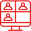 video conference call icon red