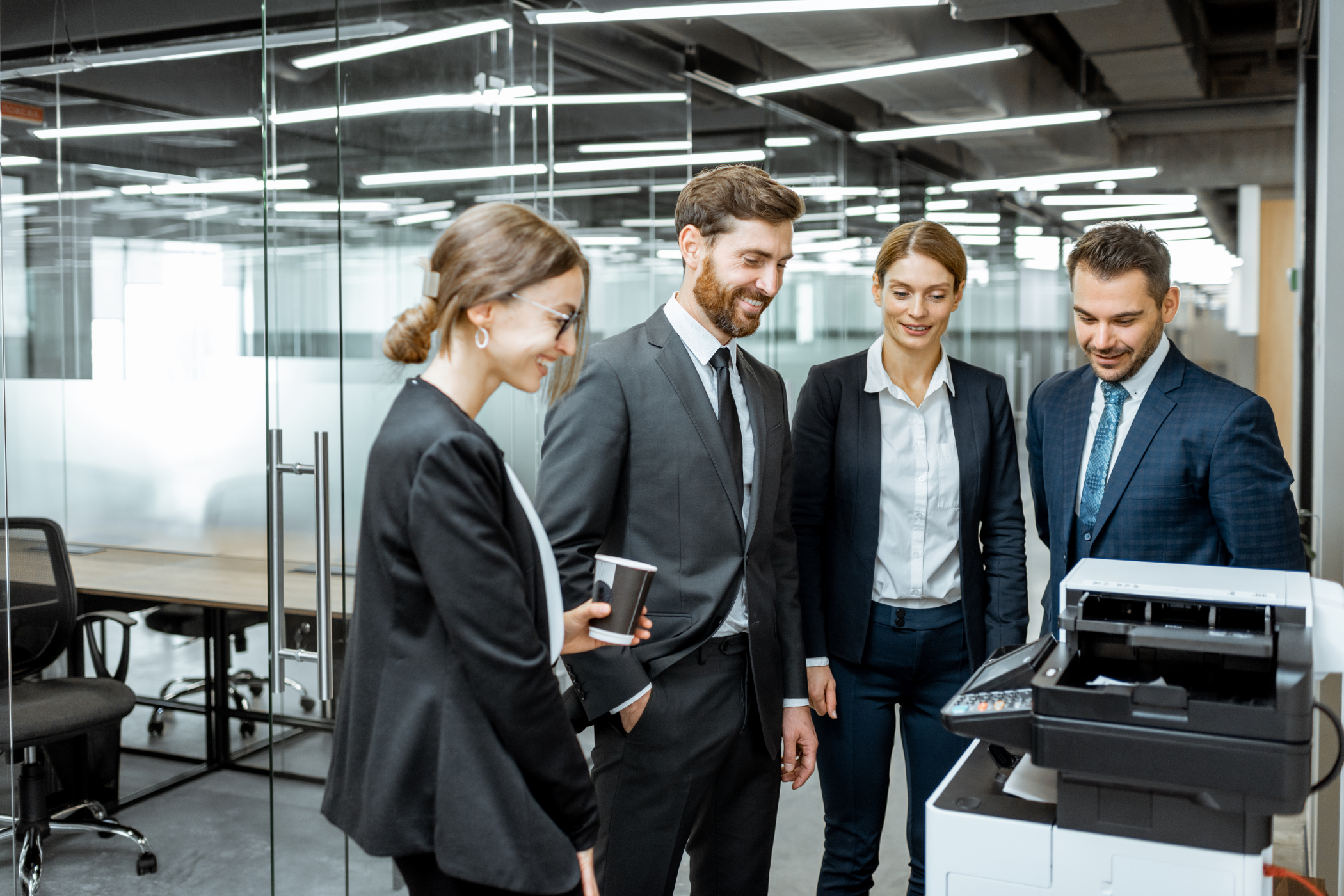 printer and copier employees happy