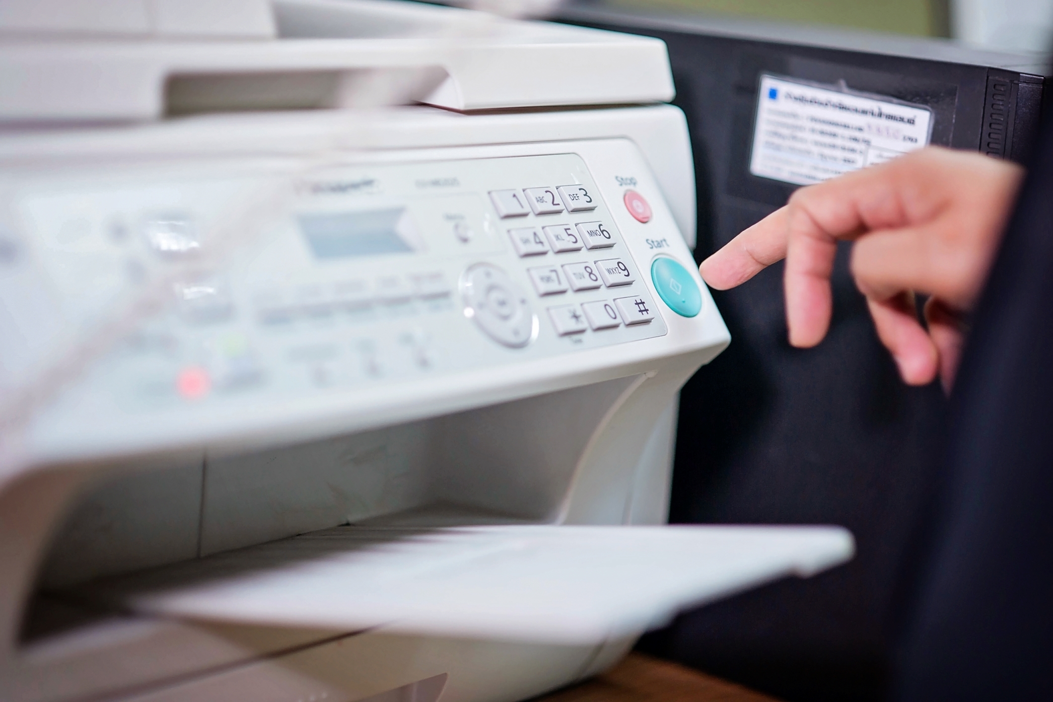 Close up of an office copier